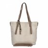 Uniwersalna Torebka Damska XL Shopper Bag firmy Hernan HB0213-1 Beżowa/Ziemista